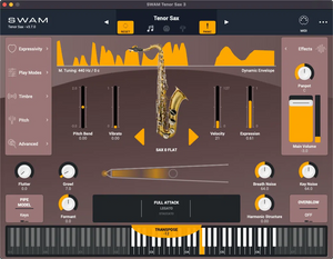 Audio Modeling SWAM Saxophones