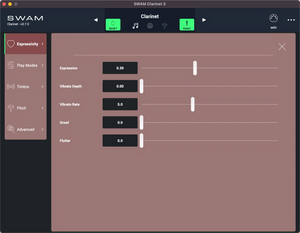 Audio Modeling SWAM Clarinets