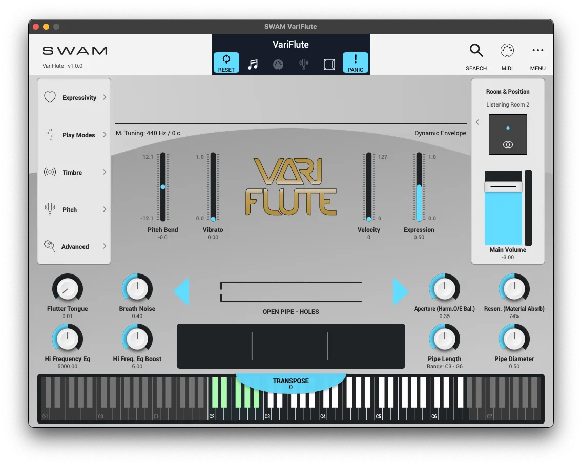 Audio Modeling SWAM VariFlute