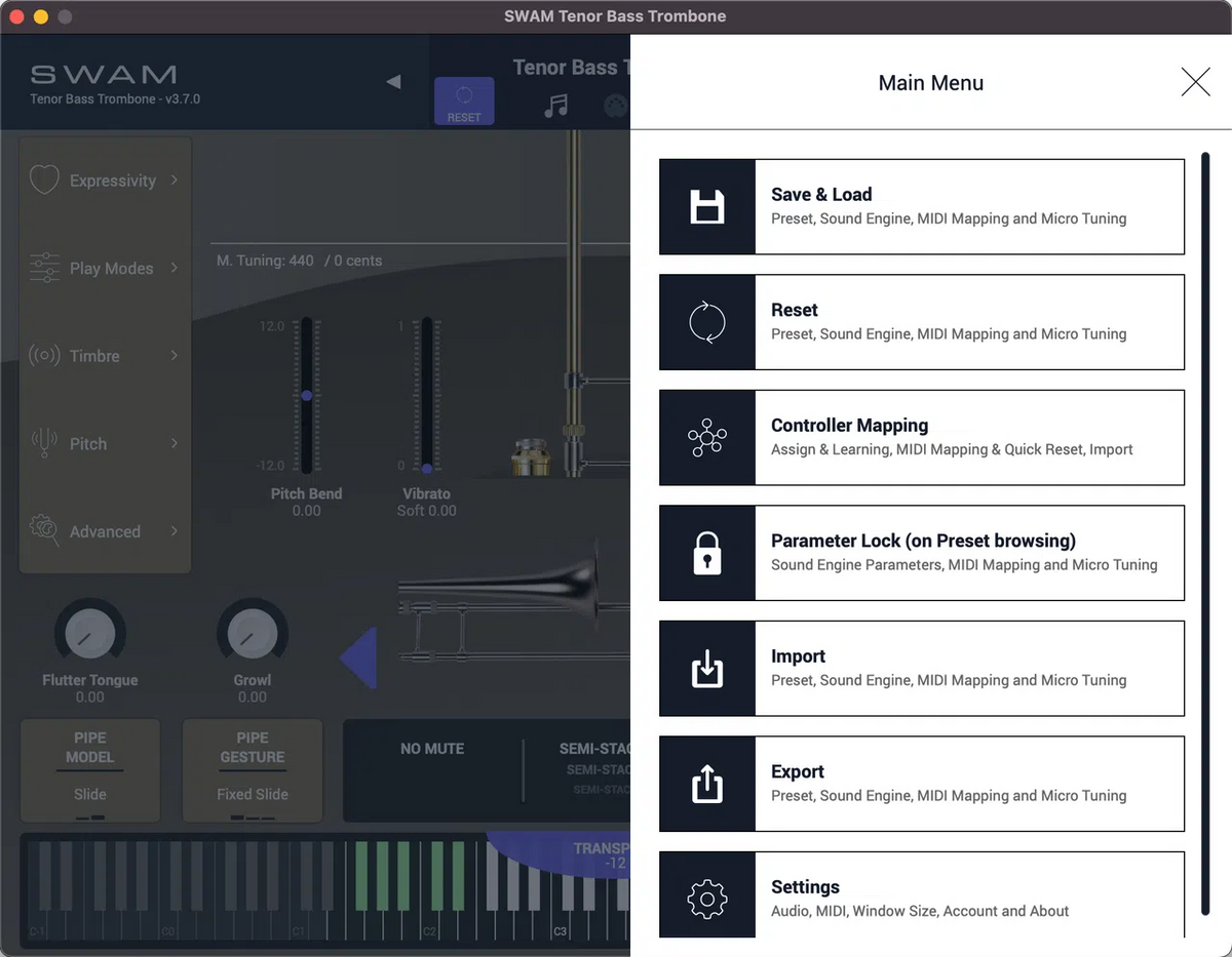 Audio Modeling SWAM Solo Trombones