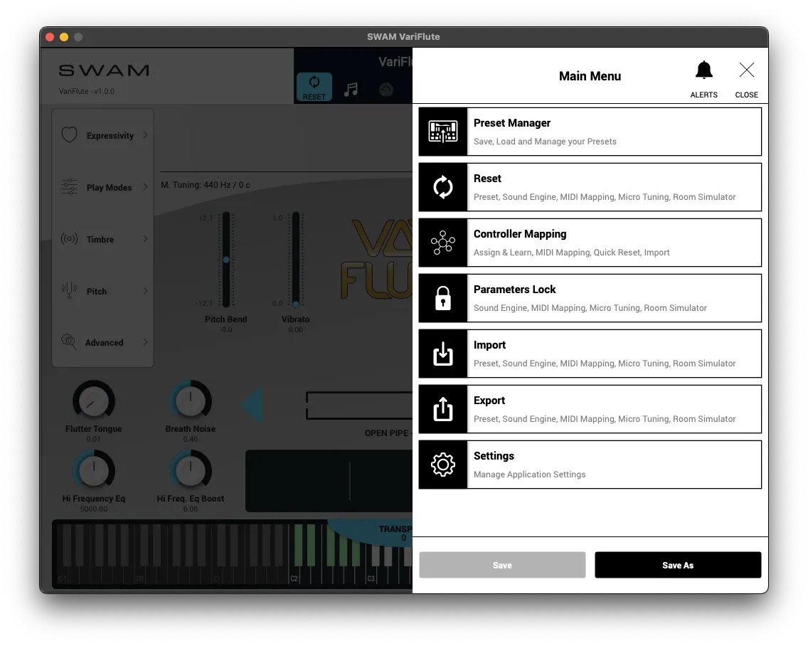 Audio Modeling SWAM VariFlute