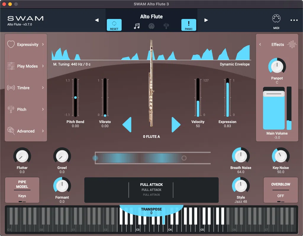 Audio Modeling SWAM Flutes