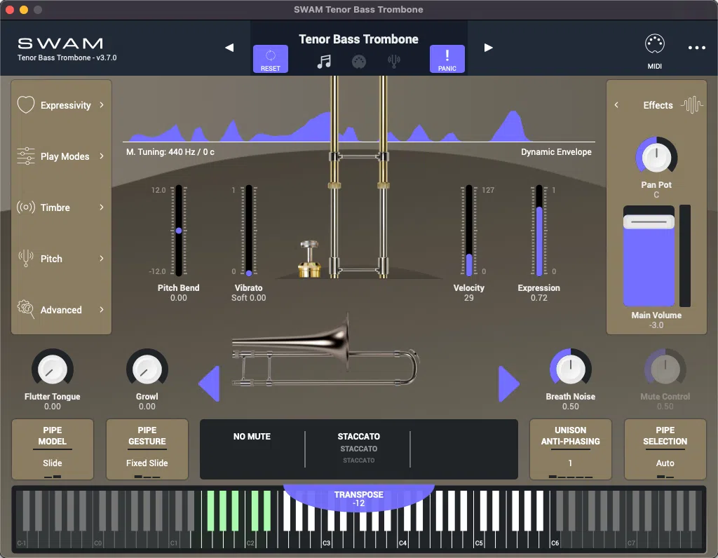 Audio Modeling SWAM Solo Trombones