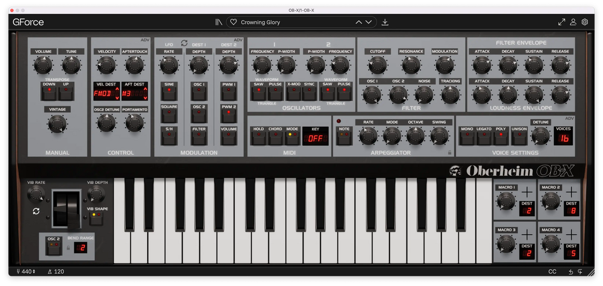 GForce Oberheim OB-X