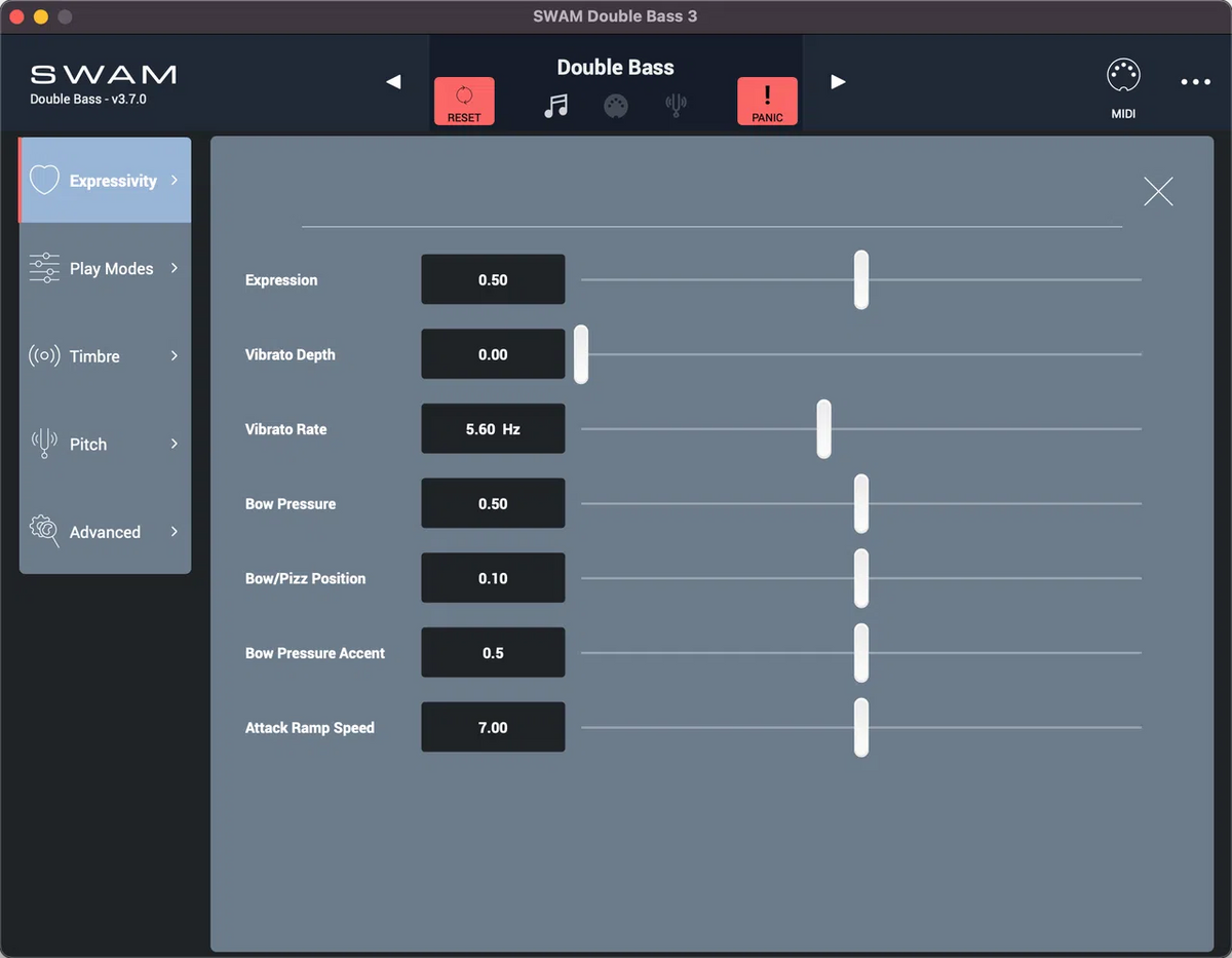 Audio Modeling SWAM Double Bass