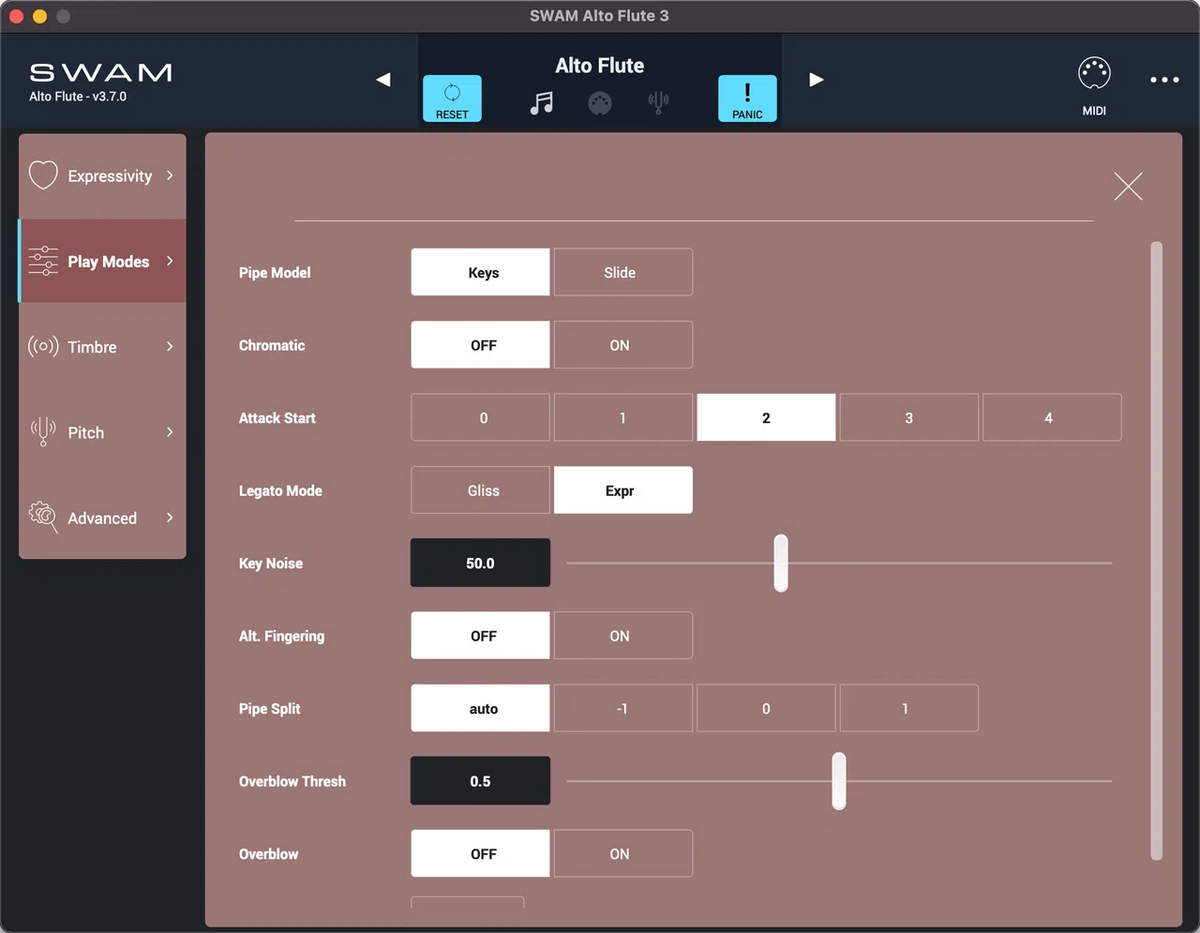 Audio Modeling SWAM Flutes