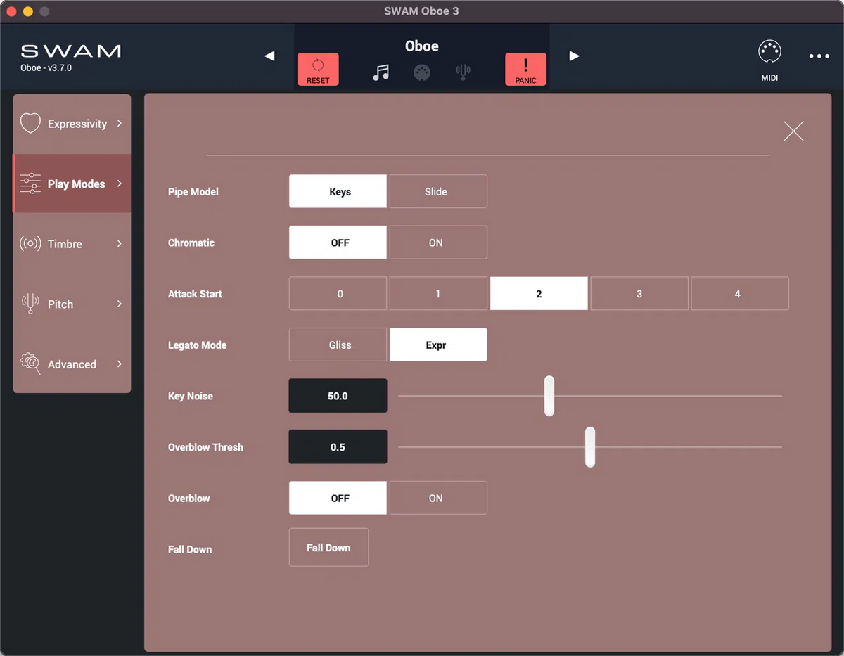 Audio Modeling SWAM Double Reeds