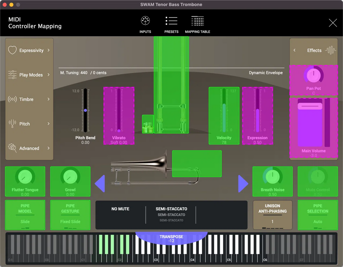 Audio Modeling SWAM Solo Trombones