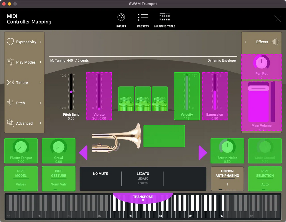 Audio Modeling SWAM Solo Trumpets