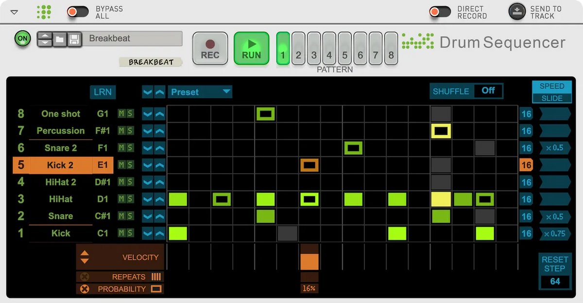 Reason Studios Drum Sequencer