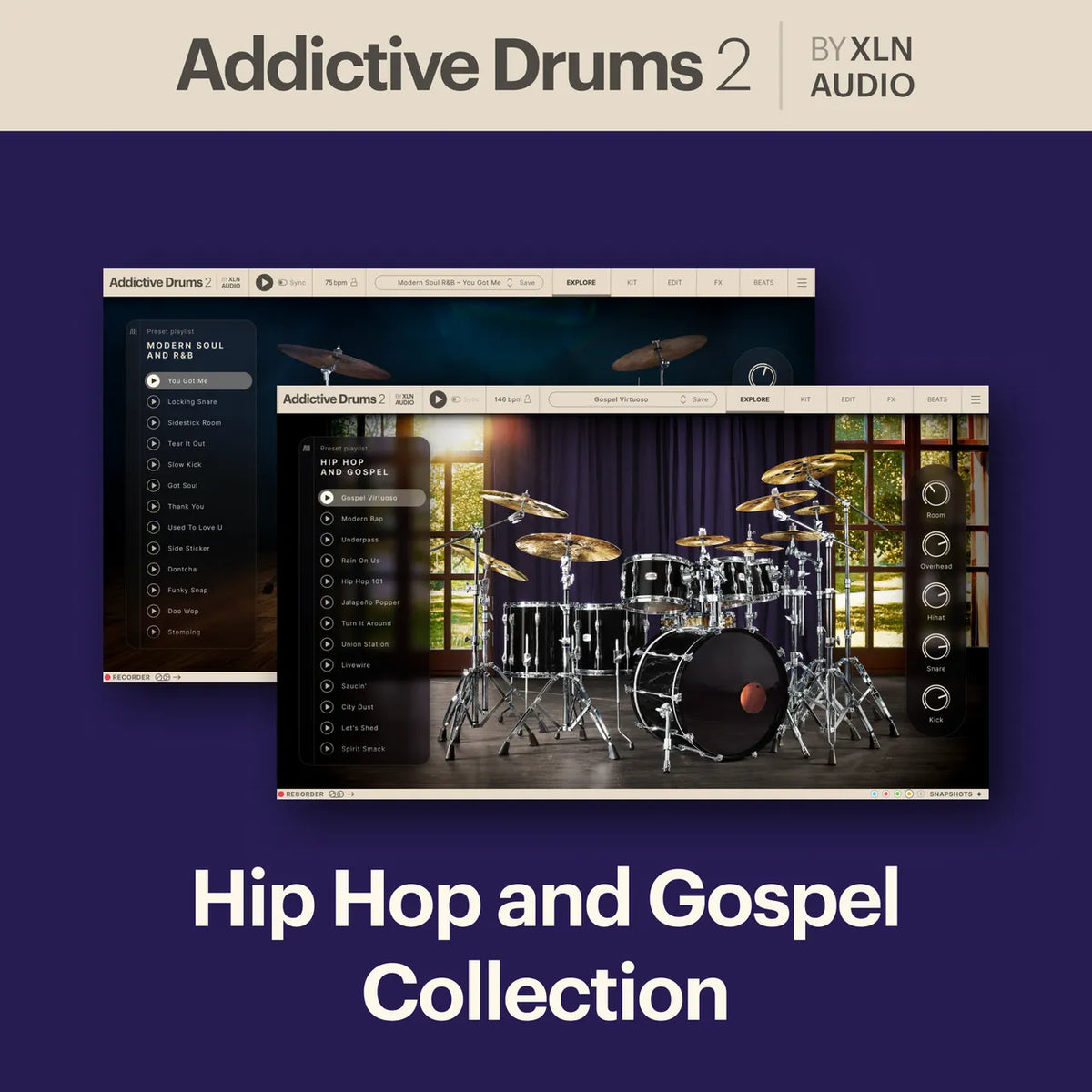XLN Audio Addictive Drums 2:  Hip Hop and Gospel Collection