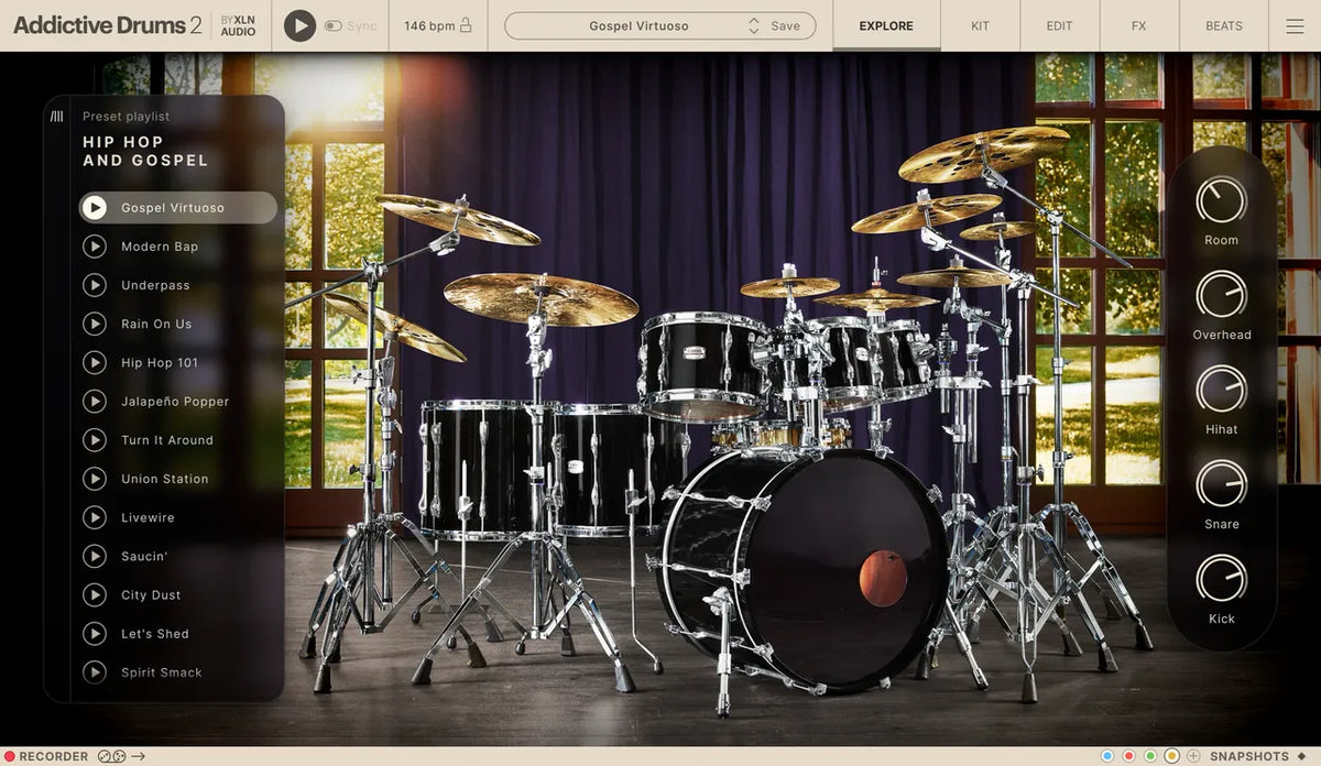 XLN Audio Addictive Drums 2:  Hip Hop and Gospel Collection