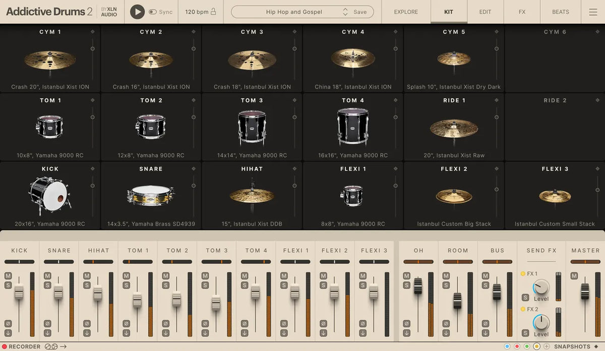 XLN Audio Addictive Drums 2:  Hip Hop and Gospel Collection