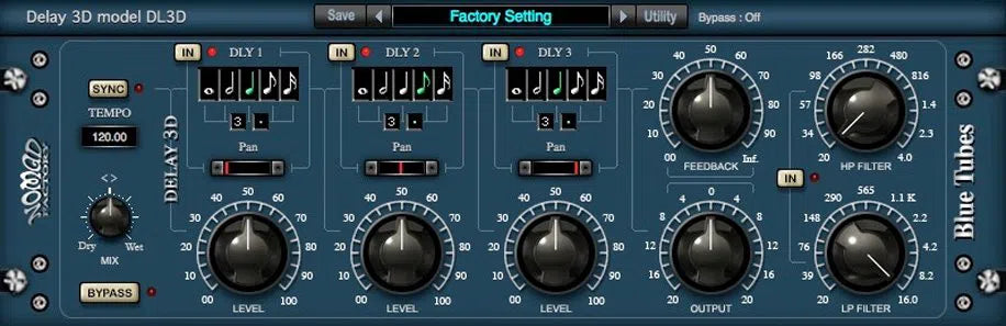 Nomad Factory Blue Tubes Tempo Delay 3D