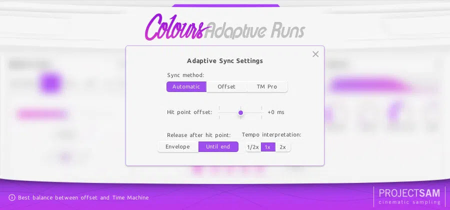 ProjectSAM Colours: Adaptive Runs