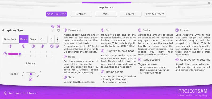 ProjectSAM Colours: Adaptive Runs
