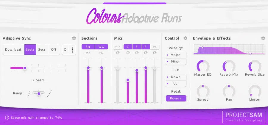 ProjectSAM Colours: Adaptive Runs
