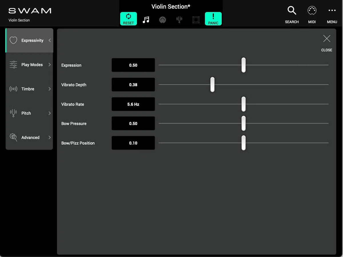 Audio Modeling SWAM String Sections