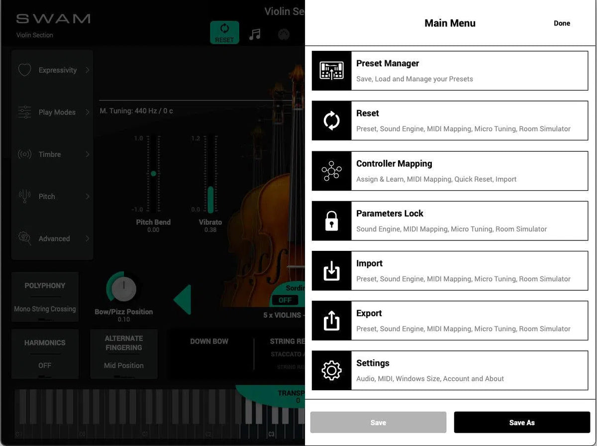 Audio Modeling SWAM String Sections
