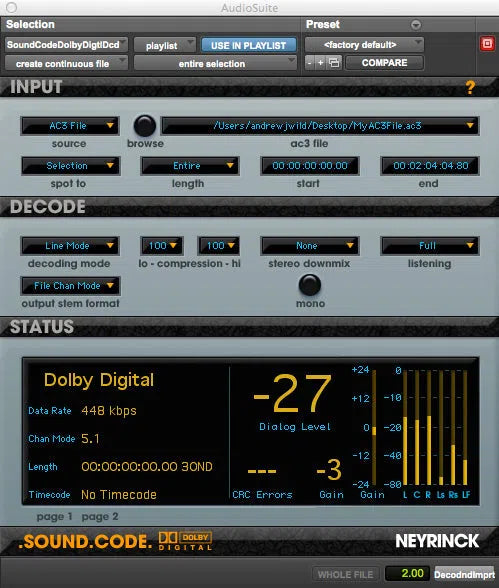 Neyrinck SoundCode For Dolby Digital 2