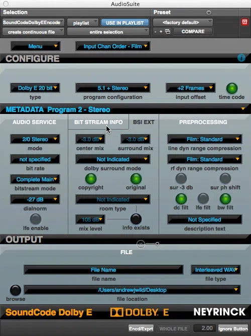 Neyrinck SoundCode For Dolby E Encoder