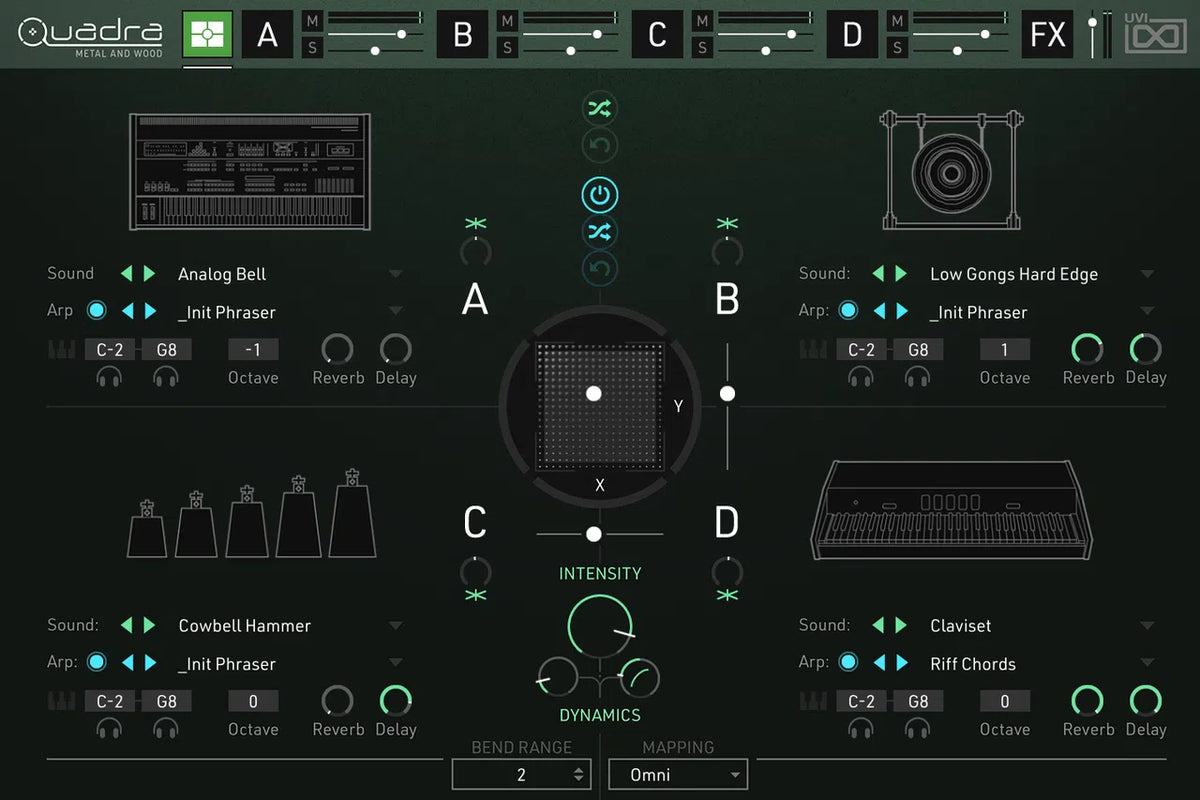 UVI Quadra - Metal and Wood