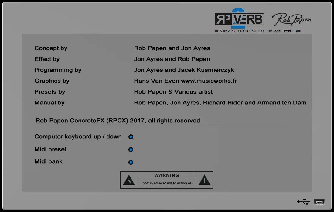 Rob Papen RP-VERB 2 Upgrade from RP-VERB 1