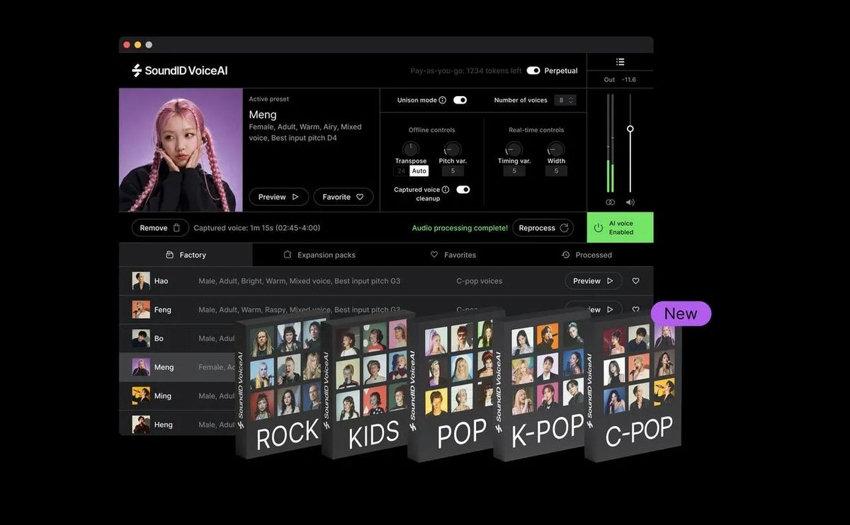 Sonarworks SoundID VoiceAl C-Pop Voices Expansion