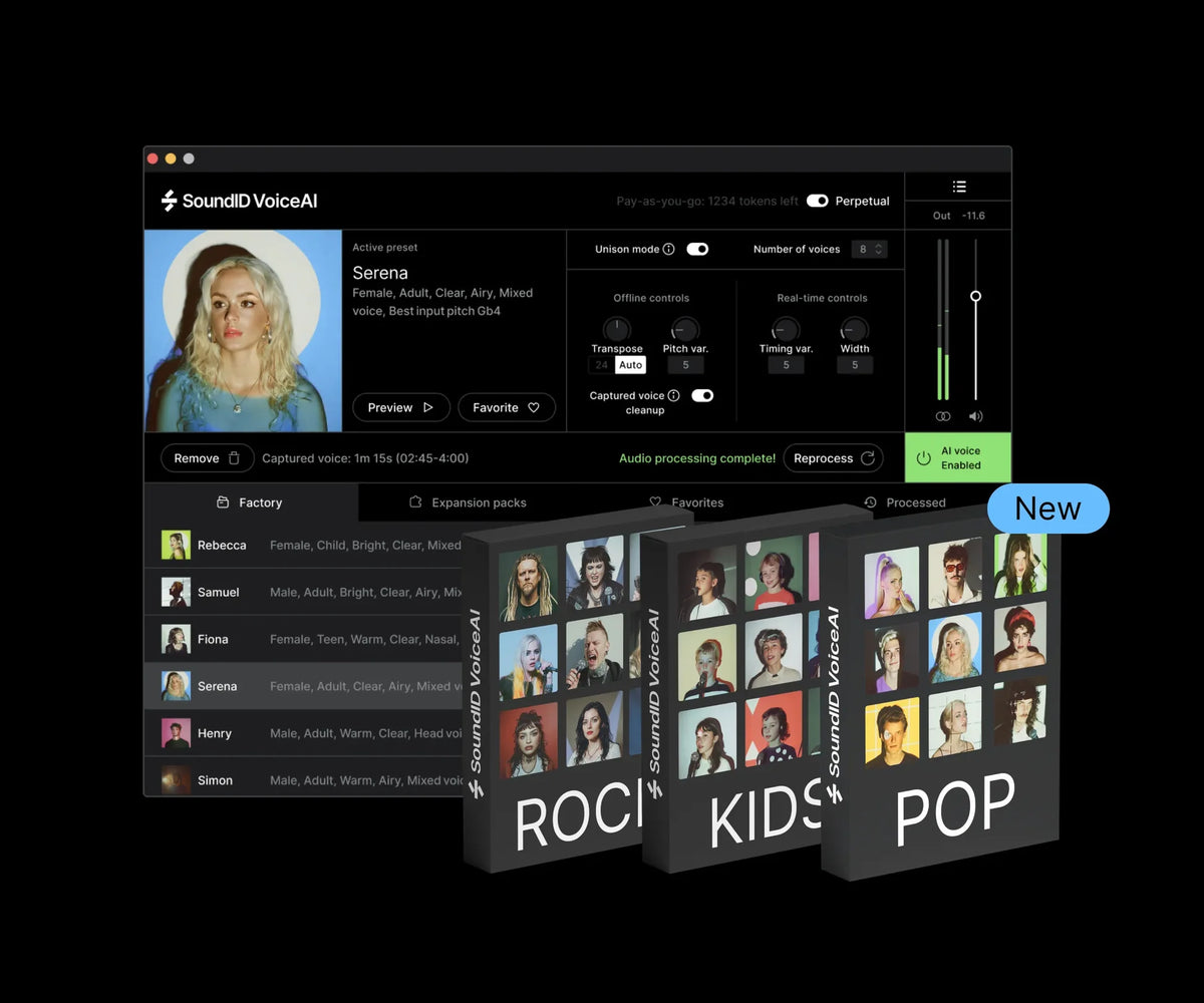 Sonarworks SoundID VoiceAI and 3 Voice Packs Bundle