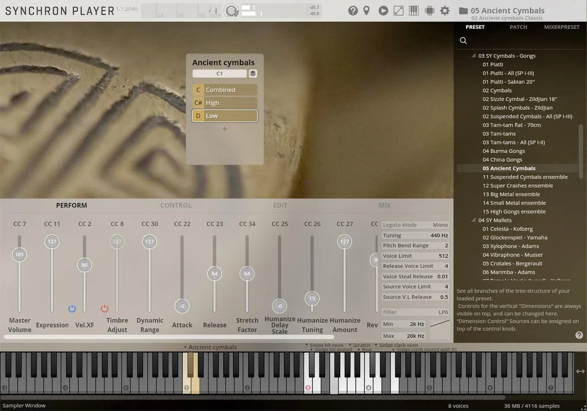 Vienna Synchron Cymbals & Gongs III Full Library