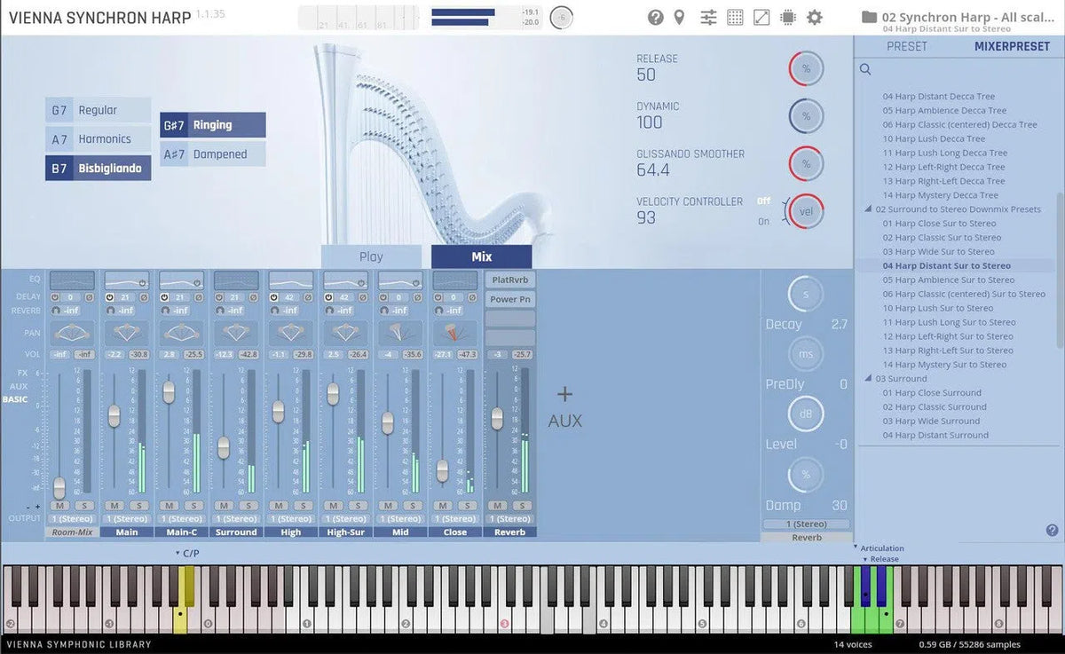 Vienna Synchron Harp Upgrade to Full Library