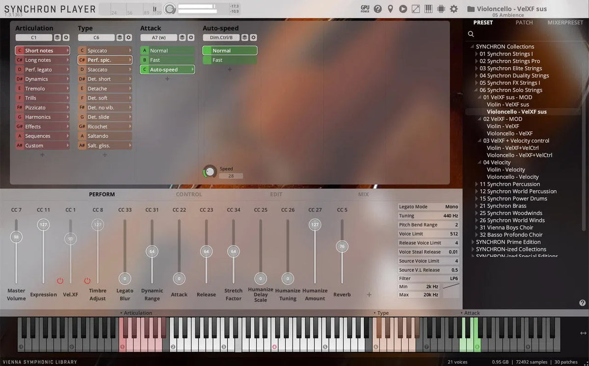 Vienna Synchron Solo Cello Standard Library